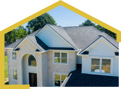 A picture of a house with focus on the roof, located in McAllen